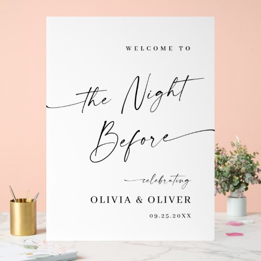 Elegant Minimalist WELCOME Rehearsal Dinner (Mariage)