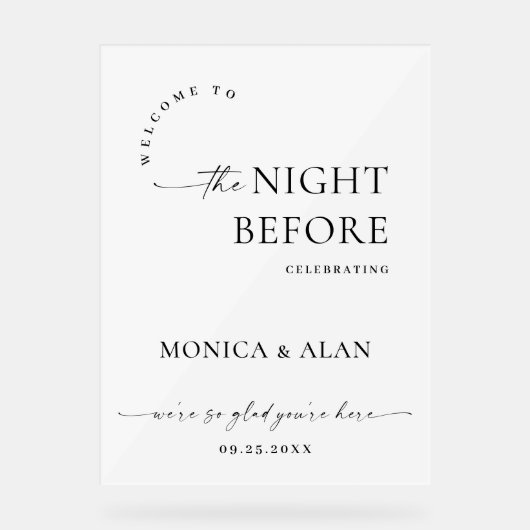 Elegant Minimalist WELCOME Rehearsal Dinner (Recto)