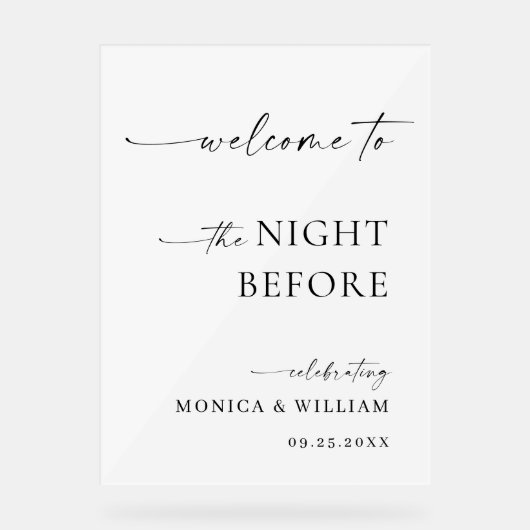 Elegant Minimalist WELCOME Rehearsal Dinner (Recto)