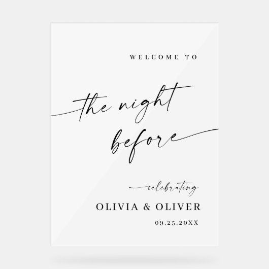 Elegant Minimalist WELCOME Rehearsal Dinner (Recto)