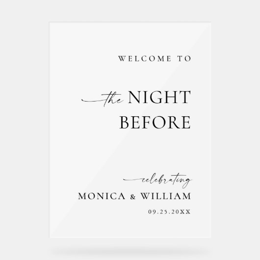 Elegant Minimalist WELCOME Rehearsal Dinner (Recto)