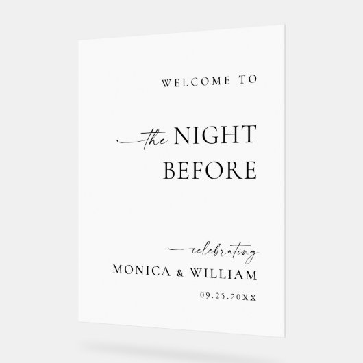 Elegant Minimalist WELCOME Rehearsal Dinner (Angle)