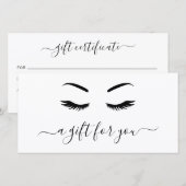 Elegant Minimalist Wimpers Cadeaubon (Voorkant / Achterkant)