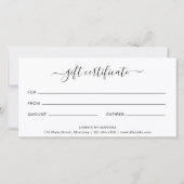 Elegant Minimalist Wimpers Cadeaubon (Achterkant)