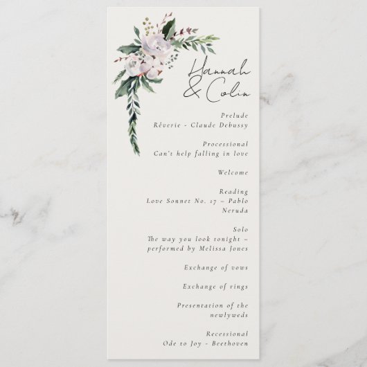 Elegant minimalist Winter Wreatwhite Green Programma (Voorkant)