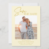 Elegant Minimalist Yellow Photo Save The Date (Devant)