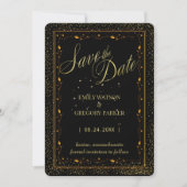 Elegant Minimalist Zwart en Goud Save the Date (Voorkant)