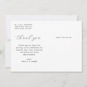 Élégant Minimaliste 3 Photos Merci Mariage (Dos)