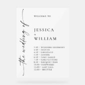 Elégant minimaliste Bienvenue Mariage Jour Timelin (Recto)