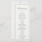 Élégant Minimaliste Chic Mariage Programmes (Dos)