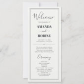 Élégant Minimaliste Chic Mariage Programmes (Devant)