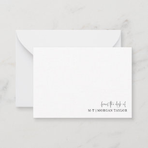 Élégant minimaliste Du bureau des cartes de notes