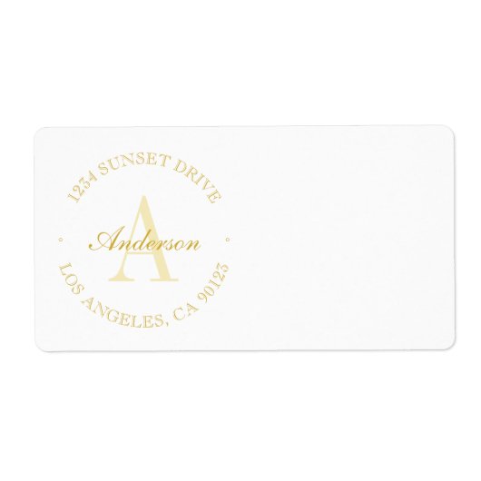 Élégant minimaliste Étiquette de monogramme blanc  (Devant)