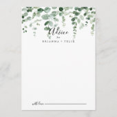 Elégant minimaliste Eucalyptus Mariage carte conse (Devant)