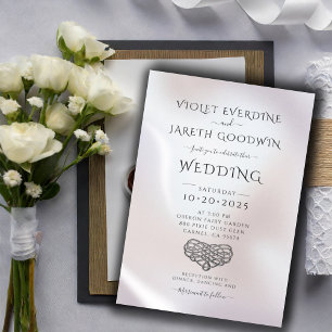 Elégant minimaliste Faire-part de mariage Pearlesc