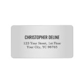 Élégant minimaliste Faux Étiquette noir argent (Devant)