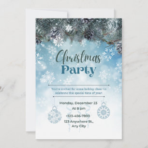 Élégant minimaliste fête de Noël Invitation