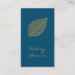 Élégant minimaliste feuille d'or carte de visite