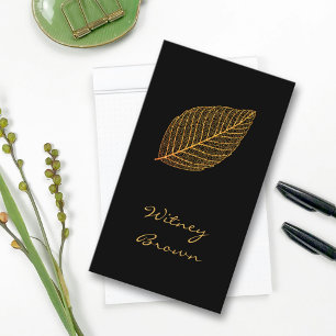Élégant minimaliste feuille d'or carte de visite