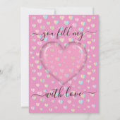 Élégant minimaliste Je vous aime Invitation Design (Dos)