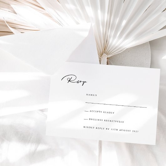 Élégant minimaliste mariage cartes RSVP