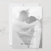 Élégant minimaliste Mariage Elopement Faire-part (Dos)