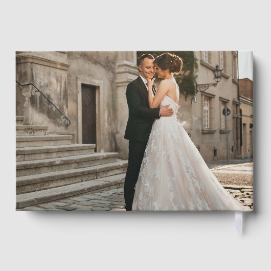 Élégant minimaliste Mariage Foil Guestbook (Verso)