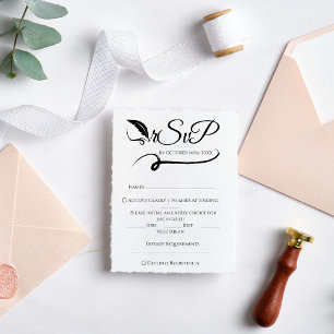Elégant minimaliste Mariage manuscrit RSVP