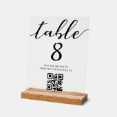 élégant minimaliste mariage numéro de table qr cod (Angle)