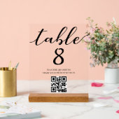 élégant minimaliste mariage numéro de table qr cod (Mariage)