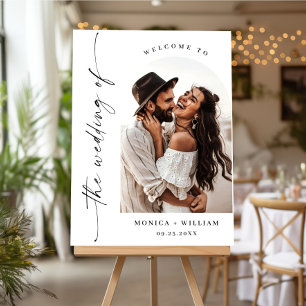 Élégant minimaliste Mariage photo de bienvenue