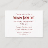 Elégant minimaliste Mariage rouge Invitation d'évé (Devant)