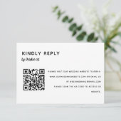 Elégant minimaliste mariage RSVP QR Code en ligne (Debout devant)