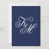 Elégant minimaliste Marine Blue Wedding Invitation (Dos)