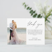 Élégant minimaliste Merci Mariage photo (Debout devant)