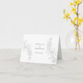 Élégant minimaliste Merci Mariage plié carte (Fleur jaune)