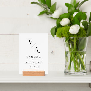 Élégant minimaliste moderne Mariage noir et blanc