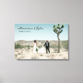 Elégant minimaliste moderne Mariage photo toile (Recto)