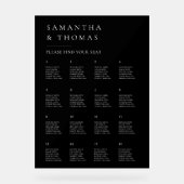 Élégant minimaliste moderne Mariage Seating Chart (Recto)