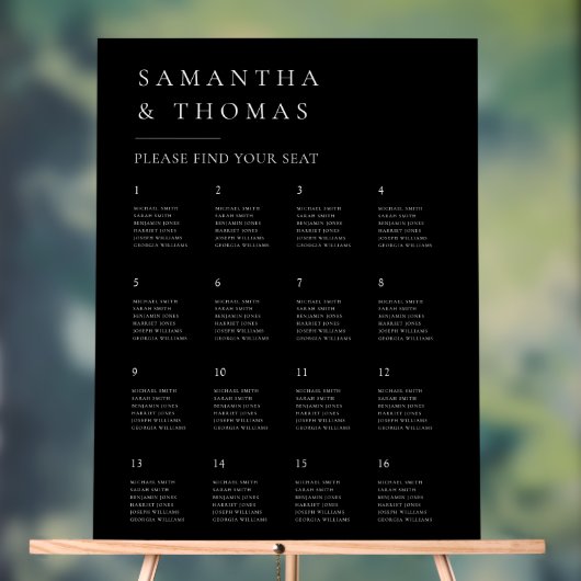 Élégant minimaliste moderne Mariage Seating Chart (Neutre)