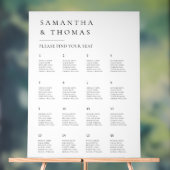 Élégant minimaliste moderne Mariage Seating Chart (Neutre)