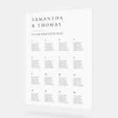 Élégant minimaliste moderne Mariage Seating Chart (Angle)