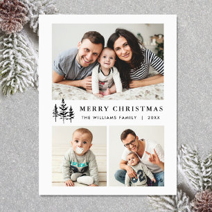 Élégant minimaliste Noël 3 PHOTO Carte magnétique
