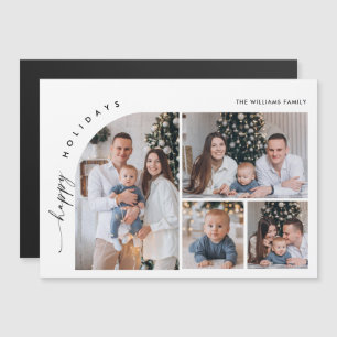 Élégant minimaliste Noël 4 PHOTO Carte magnétique