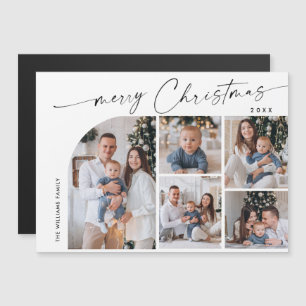 Élégant minimaliste Noël 5 PHOTO Carte magnétique