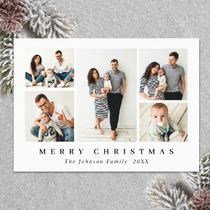 Élégant minimaliste Noël 5 PHOTO Carte magnétique