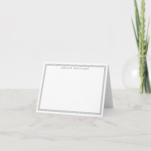 Élégant Minimaliste Noir Deux Bordures (Devant)
