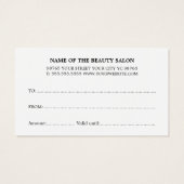 Élégant minimaliste noir et blanc (Dos)