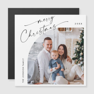 Élégant minimaliste photo de Noël Carte magnétique