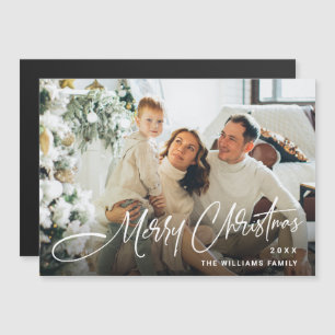 Élégant minimaliste photo de Noël Carte magnétique
